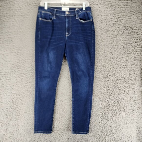 Frame Denim Jeans Womens 32 Blue Stretch Denim Le High Skinny Crop - Picture 1 of 15